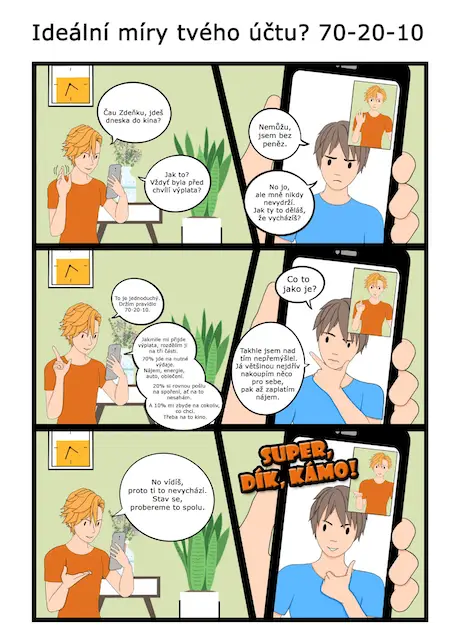 Komiks: Ideální míry tvého účtu? 70-20-10